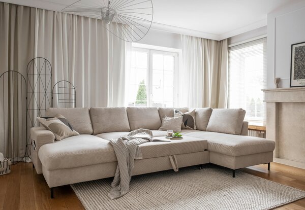 SEDACIA SÚPRAVA, textil, béžová MID.YOU - Sedačky, Online Only