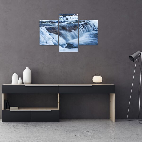 Obraz rieky v zime (90x60 cm)