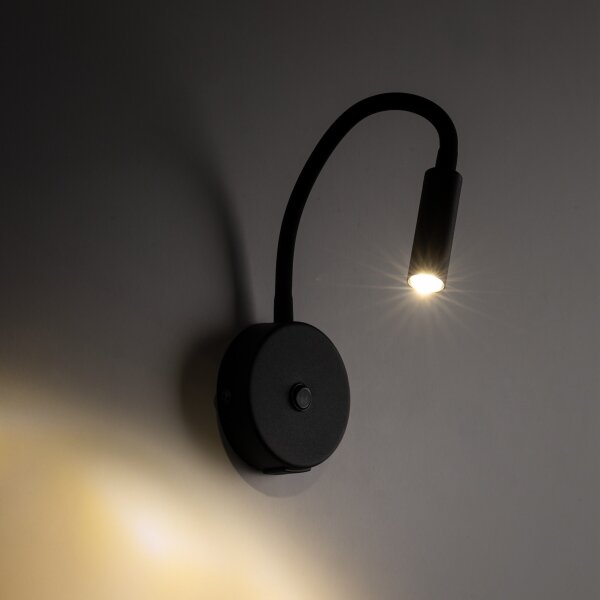 LED Nástenná lampa s USB portem LAGOS 1xG9/3W/5V čierna
