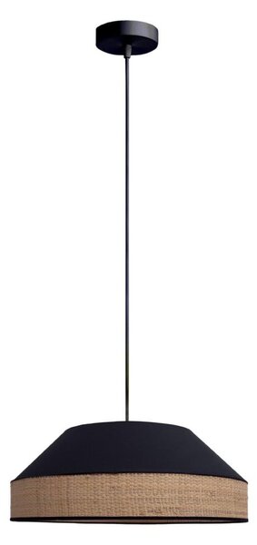 Luster na lanku MANISO 1xE27/60W/230V pr. 45 cm čierna/béžová