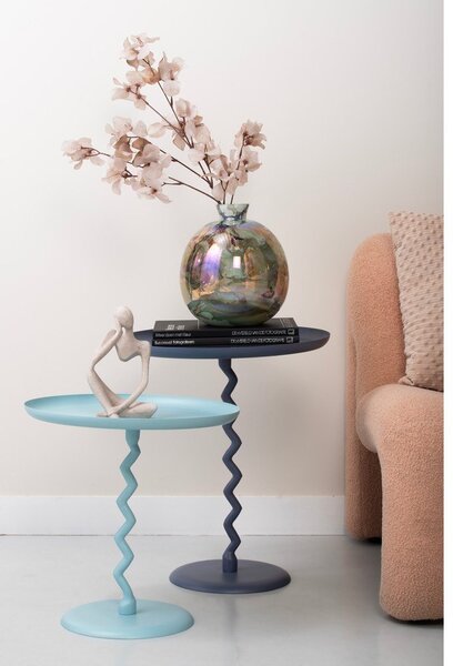 Kovový okrúhly odkladací stolík ø 40 cm Zig Zag – Leitmotiv