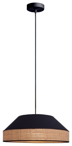Luster na lanku MANISO 1xE27/60W/230V pr. 45 cm čierna/béžová
