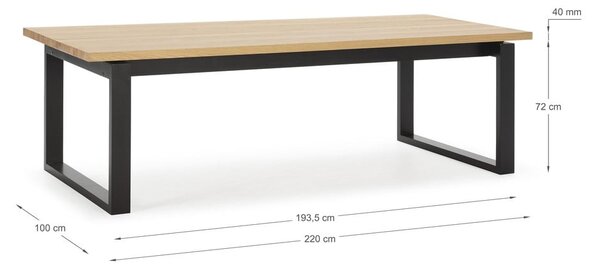Jedálenský stôl s doskou v dubovom dekore 100x220 cm Rina – Marckeric