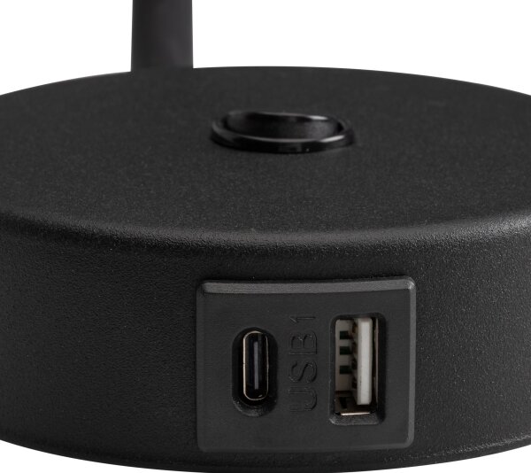 LED Nástenná lampa s USB portem LAGOS 1xG9/3W/5V čierna