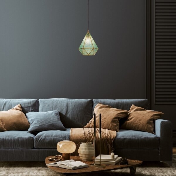 Rabalux 72244 - Luster na lanku NORAH 1xE14/40W/230V modrá/zlatá