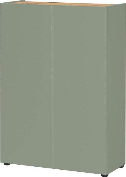 Šalviová zelená skrinka v dekore duba 74x105x33 cm Alviano – Germania