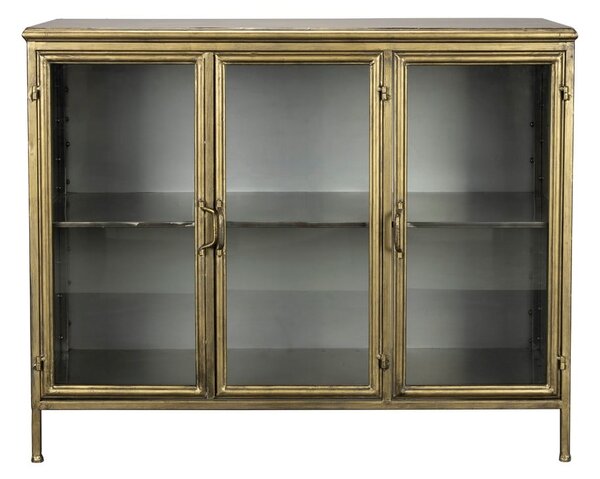 Kovová vitrína v zlatej farbe 100x80x38, 5 cm Gertlush – Dutchbone