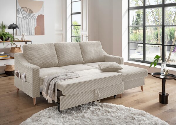 ROHOVÁ SEDAČKA, textil, béžová P & B - Sedačky, Online Only