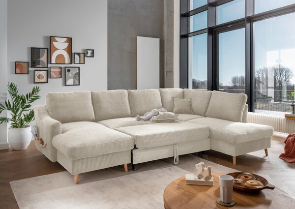 SEDACIA SÚPRAVA, textil, béžová P & B - Sedačky, Online Only