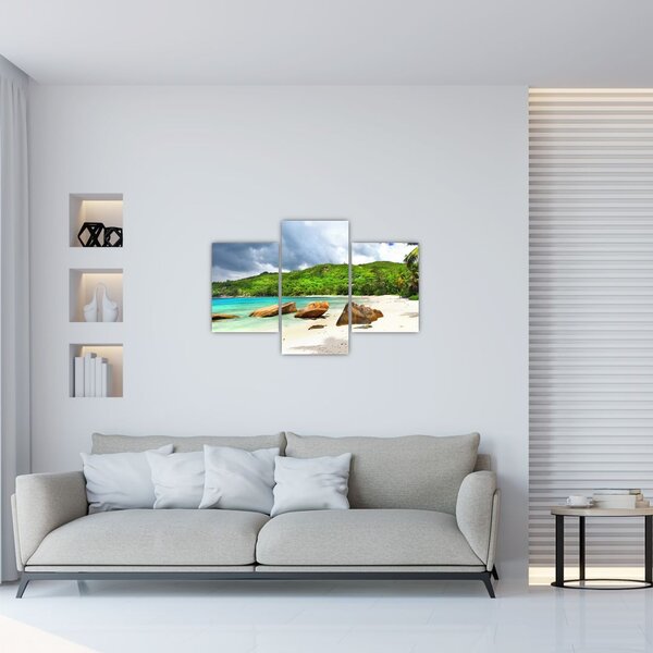 Obraz - Seychely, pláž Takamaka (90x60 cm)