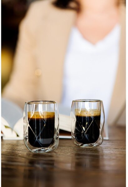 Dvojstenné hrnčeky na espresso v súprave 2 ks 100 ml Geo – Vialli Design