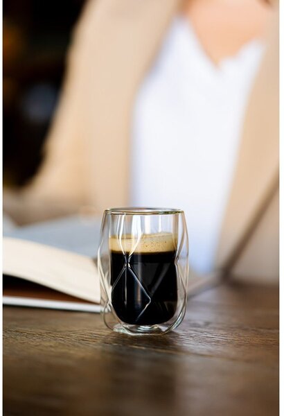 Dvojstenné hrnčeky na espresso v súprave 2 ks 100 ml Geo – Vialli Design