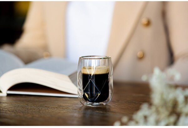 Dvojstenné hrnčeky na espresso v súprave 2 ks 100 ml Geo – Vialli Design