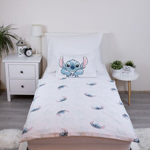 Biele bavlnené detské obliečky do postieľky 100x135 cm Lilo and Stitch "White Star" – Jerry Fabrics
