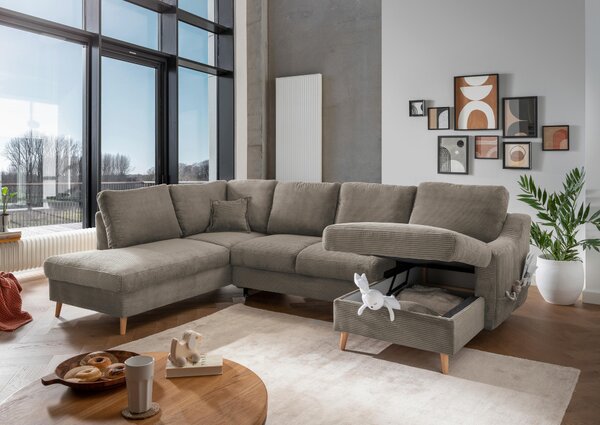SEDACIA SÚPRAVA, textil, sivohnedá P & B - Sedačky, Online Only