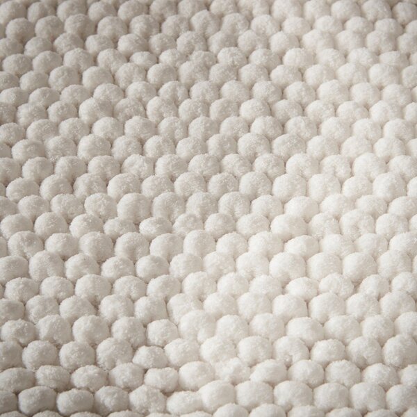 Biela kúpeľňová predložka 50x120 cm Aspen Bobble – Bianca