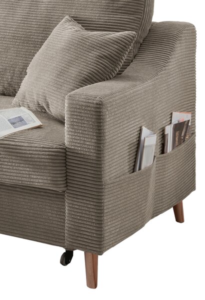 ROHOVÁ SEDAČKA, textil, sivohnedá P & B - Sedačky, Online Only