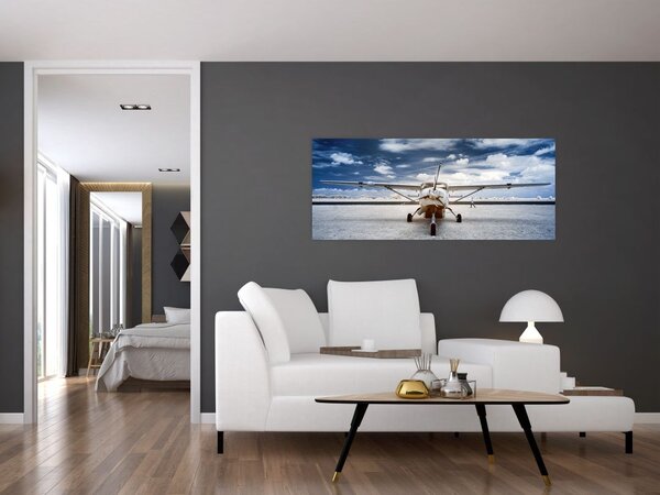 Obraz motorového lietadla (120x50 cm)