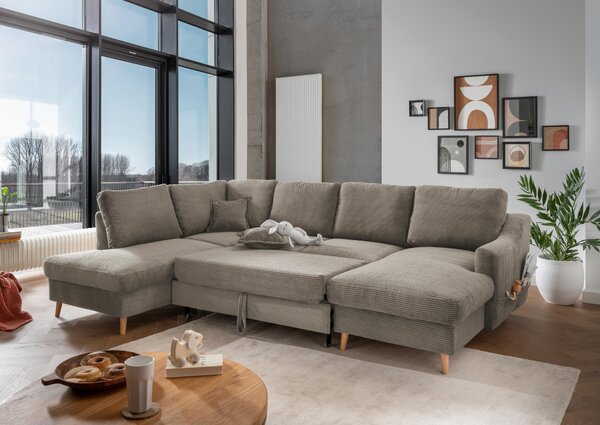 SEDACIA SÚPRAVA, textil, sivohnedá P & B - Sedačky, Online Only