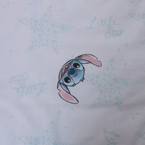 Biele bavlnené detské obliečky do postieľky 100x135 cm Lilo and Stitch "White Star" – Jerry Fabrics