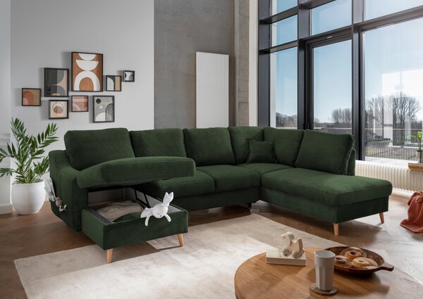 SEDACIA SÚPRAVA, textil, tmavozelená P & B - Sedačky, Online Only