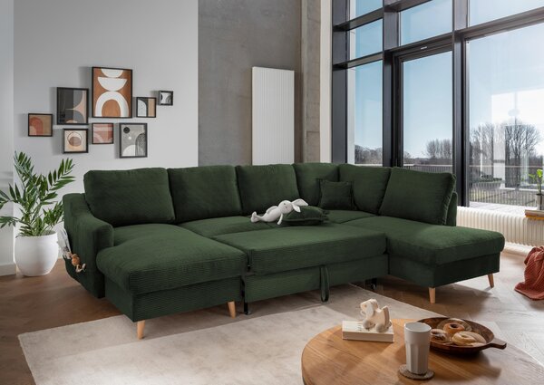 SEDACIA SÚPRAVA, textil, tmavozelená P & B - Sedačky, Online Only