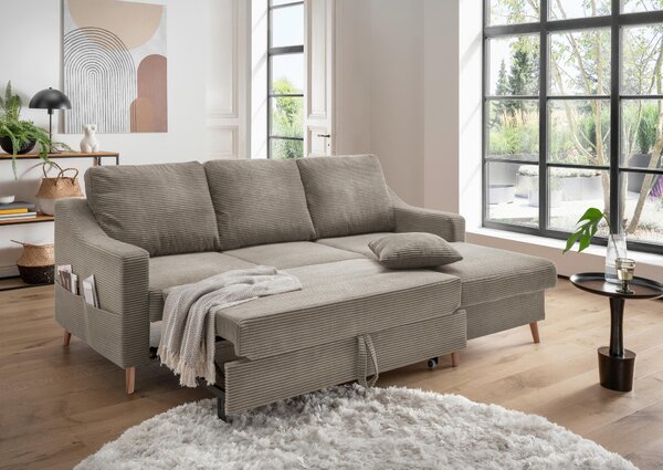 ROHOVÁ SEDAČKA, textil, sivohnedá P & B - Sedačky, Online Only