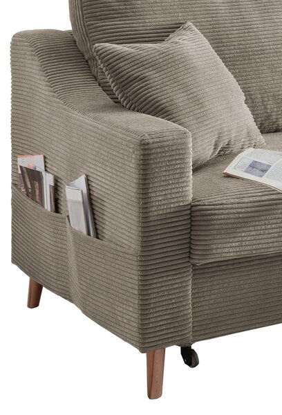 ROHOVÁ SEDAČKA, textil, sivohnedá P & B - Sedačky, Online Only