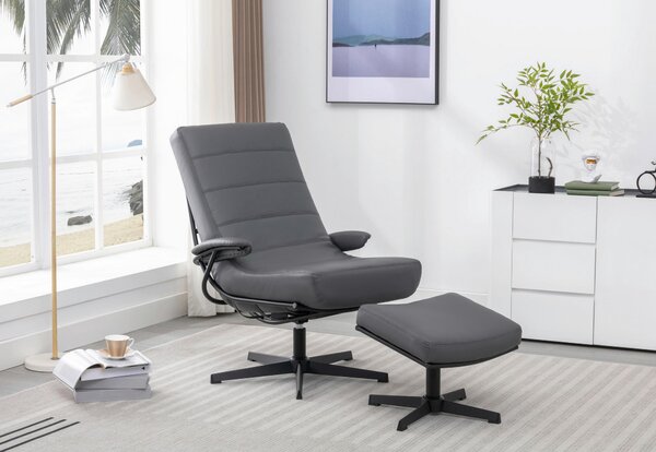 RELAXAČNÉ KRESLO S PODNOŽKOU, textil, sivá Livetastic - Online Only obývacie izby, Online Only