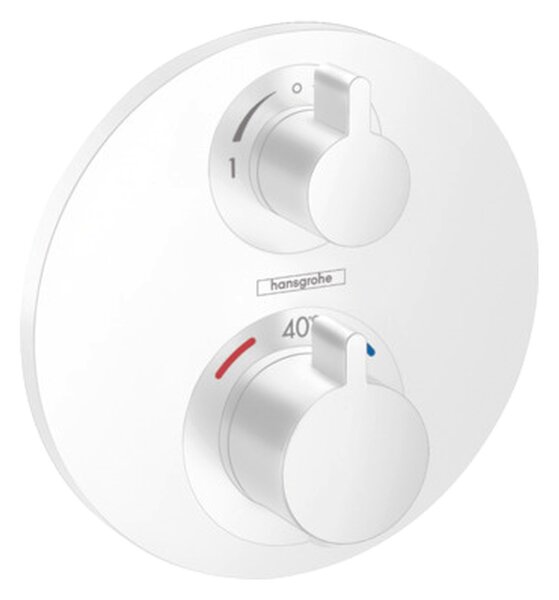 Hansgrohe Ecostat S, termostatická batéria pod omietku na 2 spotrebiče, matná biela 15758700