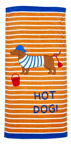 Oranžová bavlnená plážová osuška 76x160 cm Hot Dog – Catherine Lansfield