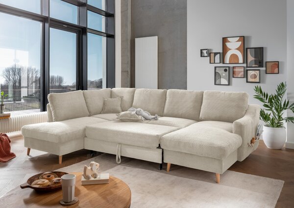 SEDACIA SÚPRAVA, textil, béžová P & B - Sedačky, Online Only