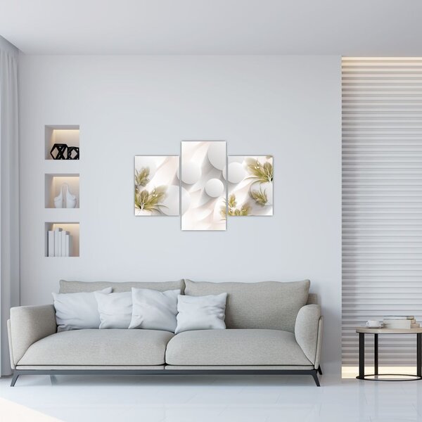 Obraz - 3D kruhy s kvetinami (90x60 cm)