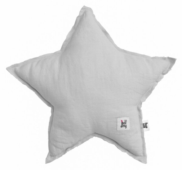 Ľanový dekoratívny vankúšik STAR STONE SIVÁ