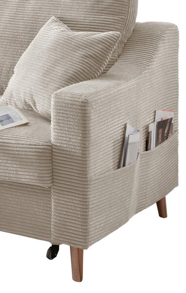 ROHOVÁ SEDAČKA, textil, béžová P & B - Sedačky, Online Only