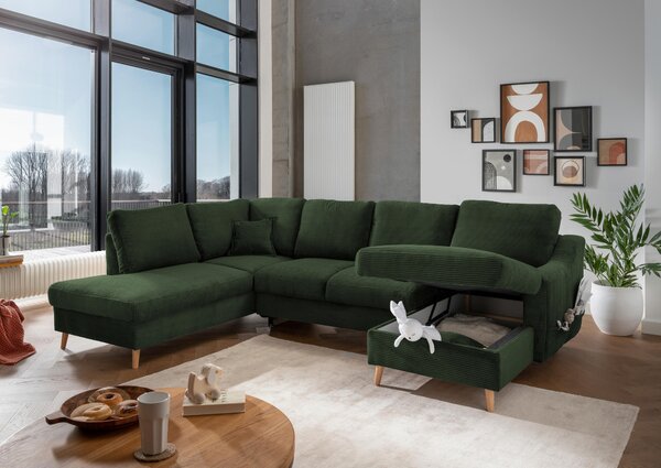 SEDACIA SÚPRAVA, textil, tmavozelená P & B - Sedačky, Online Only