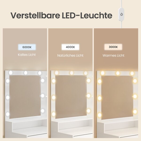Toaletný stolík s LED zrkadlom RDT241WB01