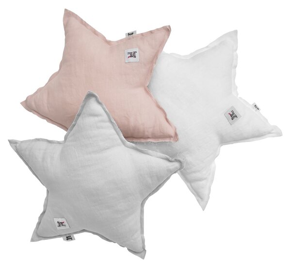Ľanový dekoratívny vankúšik STAR STONE SIVÁ