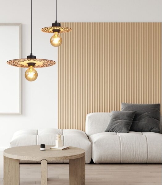Luster na lanku FALCO 1xE27/60W/230V pr. 30 cm béžová