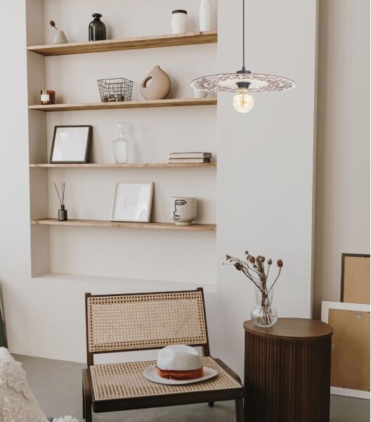 Luster na lanku FALCO 1xE27/60W/230V pr. 40 cm béžová