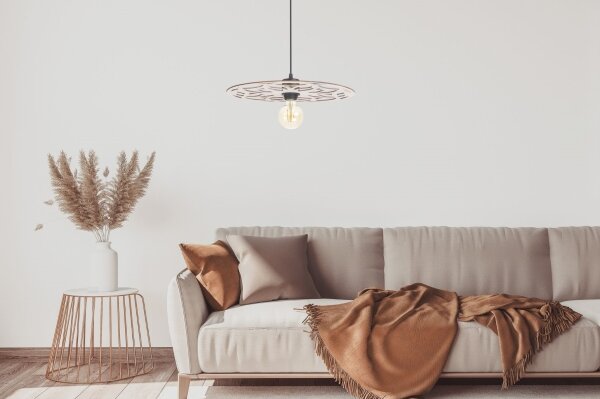 Luster na lanku FALCO 1xE27/60W/230V pr. 40 cm béžová
