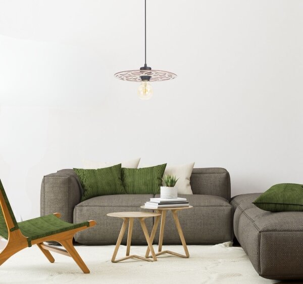 Luster na lanku FALCO 1xE27/60W/230V pr. 30 cm béžová