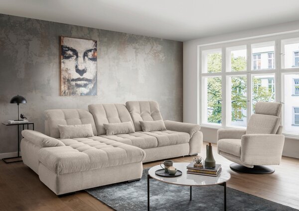 ROHOVÁ SEDAČKA, textil, béžová P & B - Sedačky, Online Only
