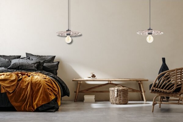 Luster na lanku FALCO 1xE27/60W/230V pr. 30 cm béžová