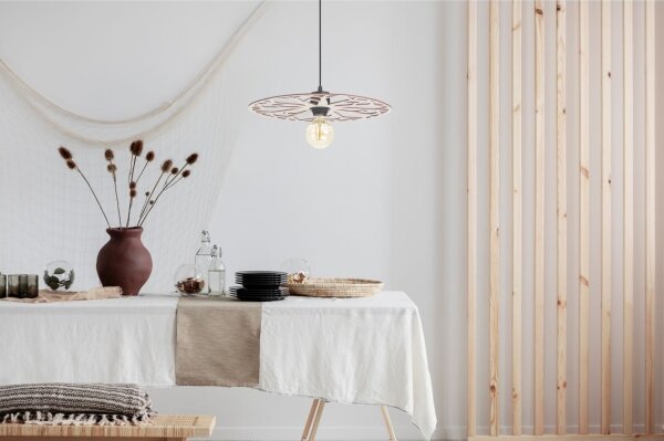 Luster na lanku FALCO 1xE27/60W/230V pr. 40 cm béžová
