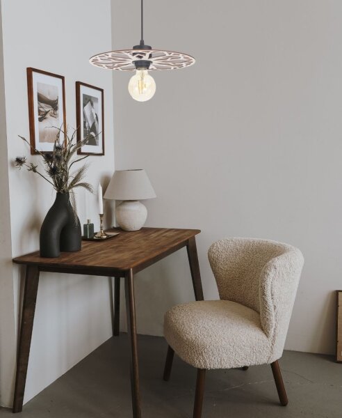 Luster na lanku FALCO 1xE27/60W/230V pr. 30 cm béžová
