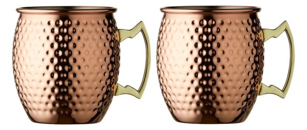 Oceľové hrnčeky v súprave 2 ks v medenej farbe 400 ml Moscow Mule – Lyngby Glas