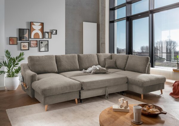 SEDACIA SÚPRAVA, textil, sivohnedá P & B - Sedačky, Online Only
