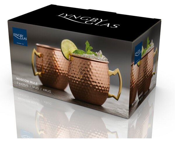Oceľové hrnčeky v súprave 2 ks v medenej farbe 400 ml Moscow Mule – Lyngby Glas