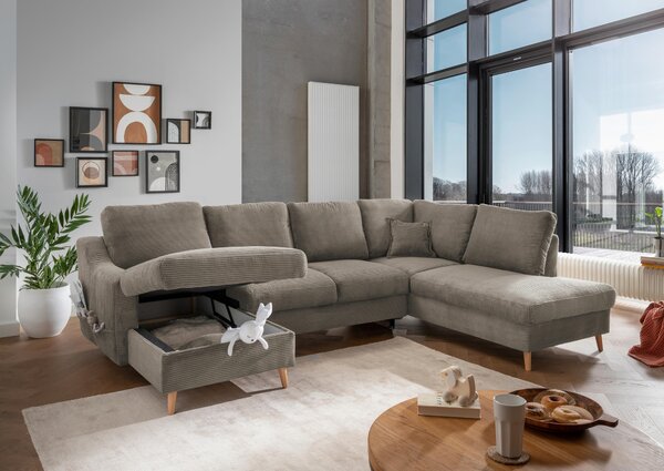 SEDACIA SÚPRAVA, textil, sivohnedá P & B - Sedačky, Online Only